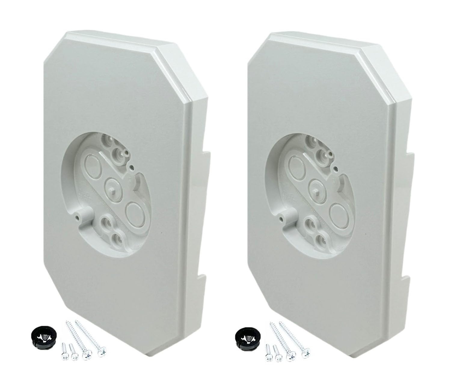 iMBAPrice 8141DBL-2 White Outdoor Light Mounting Block with Built-in Electrical Box, Siding Mounting Plate for 1/2 inch Lap Double and 4 inch Siding, 2-Pack