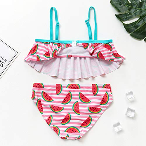 Girls Swimsuit 2 Piece Ruffle Bathing Suits Toddler Cute Quick Dry Bikini Tankini Sets Watermelon Print Swim Wear3