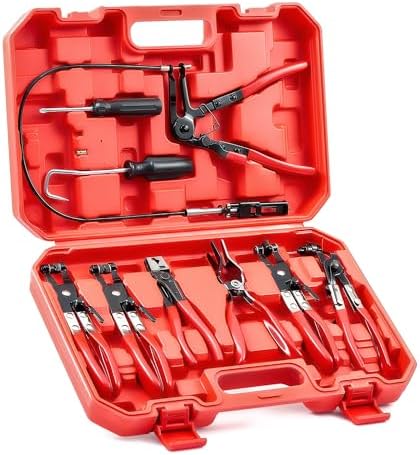 3-Piece Hose Clamp Pliers Set - Long Reach Tool Kit For Automotive Radiator, Coolant & Water Hoses