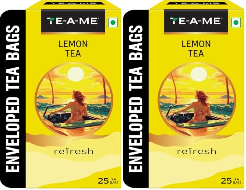 Image of TE-A-ME Lemon Tea - Tea Bags 25 pcs | Lemon Tea Bags 25 Pieces | Lemon Teabags (Pack of 2)