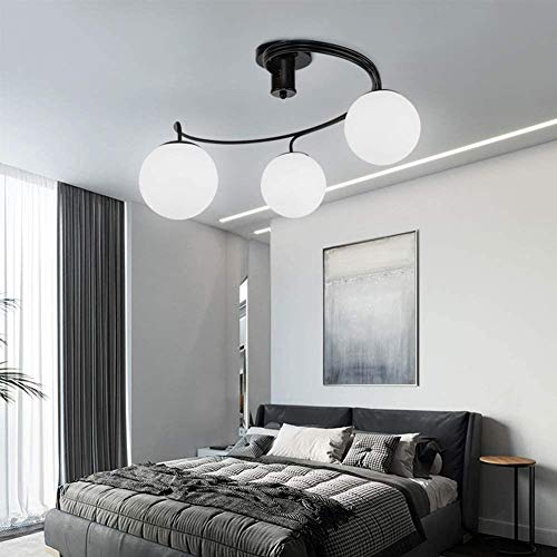 Plafonnier Rustique Moderne Noir à 3 têtes pour chambre et salon - 2