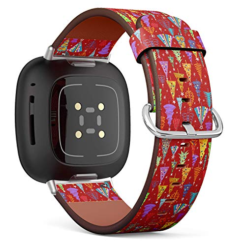Correa de cuero para reloj compatible Fitbit Versa 3 y Sense miniatura 1