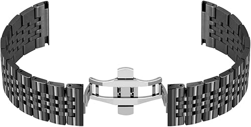 Miniatura 4 de Kai Tian Elegante 0.709 in 0.787 in 0.866 in Plata Negro Oro Rosa Dos Tonos Curvos Extremos Más Extremos Rectos Correa De Reloj De Acero Inoxidable