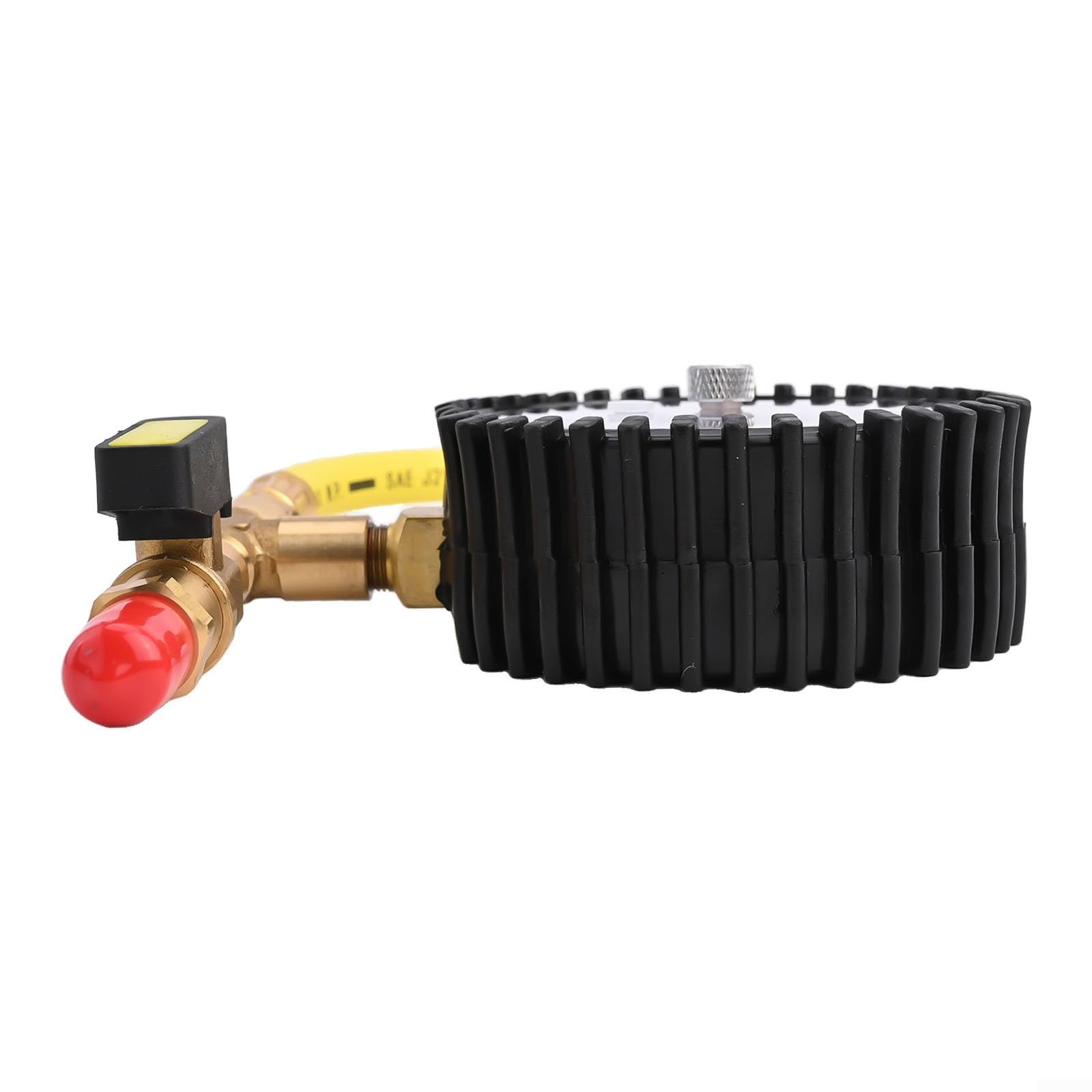 Manomètre de climatisation pour R134a R22 R407C R410A avec fonction de remplissage d'azote et connexion SAE de 0,6 cm avec interrupteur à boisseau sphérique