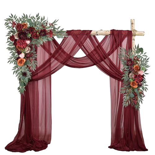 Ting's time Artificial Wedding Arch Flowers Kit(Pack of 4) 2pcs L...