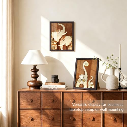 Image of Picrit 8x10 Picture Frame 3 Pack, Wall Mount & Tabletop Display, Walnut