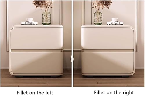 Miniatura 3 de Mesita de Noche Mesita de noche de madera maciza, estilo escandinavo con 2 cajones, mesa auxiliar moderna, cómoda de cuero, mesita de noche nórdica