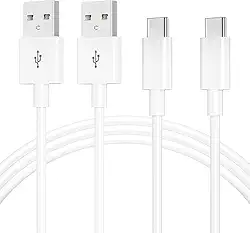 Pacote com 2 cabos USB A para USB C para CarPlay USBC, iPad Pro/Air, acessórios Android, cabo de carregamento tipo C, cabo de carregador de carro, 90 m, branco