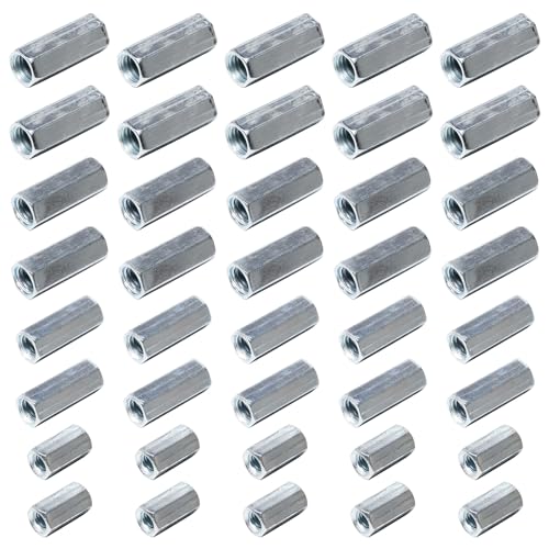 UTMACH 40 Pièces Long M4 M6 M8 M10 Écrou Rallonge Manchon Hexagonal en Acier au Carbone Plaqué Zinc