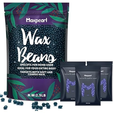 Maxpearl Hard Wax Beads 2.5LB + 10.5OZ - Brazilian, Bikini Waxing, Face, Eyebrows, Underarms, Arms, Chest, Back, Legs, Jasmine & Lavender Formula Cover