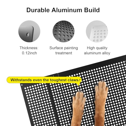 Aluminum RV Entry Screen Door Protector, Adjustable 22\"-31.5\" Grille Guard - Essential Dog & Pet Safety Camper & Trailer Accessories, Assembly Required - Black