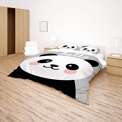Juego de funda de edredón de panda para dormitorio infantil y juvenil transpirable 5