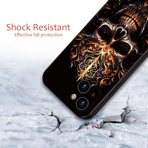 Printed with Skull for iPhone 15 case, Silicone Soft Shockproof Case Featuring a Reaper Skeleton Print with - for a Distinctive Edge (A2-Skull-Death God Skeleton)