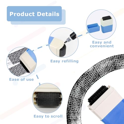 2 Stück Datenschutz Rollstempel,Adressen Schwärzen,Datenschutzstempel,Rollstempel,Datenschutz Rollstempel Um Namen, Adressen Uvm Unkenntlich Zu Machen,Für Identität Privatsphären