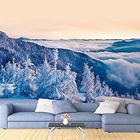 Wall Mural Beautiful Winter Landscape Removable Self-Adhesive Wallpaper Wall Decoration for Bedroom Living Room - 66x96 inches