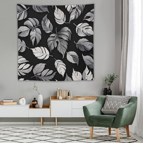 Tenture murale feuilles grises pour esthétique chambre moderne - 4
