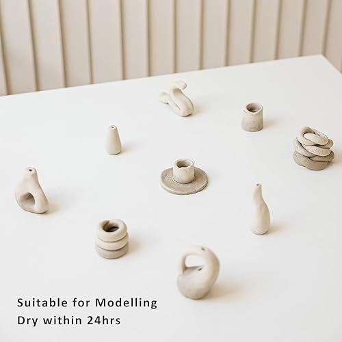 Miniatura 6 de ReArt Arcilla natural seca al aire, para esculpir, lanzamiento de ruedas, construcción a mano, arcilla de modelado multiusos de 10 libras para
