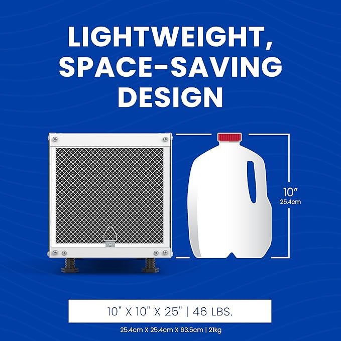 AprilAire E050 Pro Dehumidifier Bundle - 50 Pint Crawl Space Dehumidifier - Compact Dehumidifier for Crawl Spaces, Basements, Attics, Garages up to 1,600 sq. ft - 5 Year Warranty