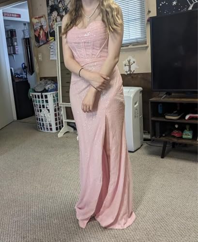 Sukleet Women's Sequin Corset Prom Dresses for Women 2025 Mermaid Formal Evening Party Gowns4