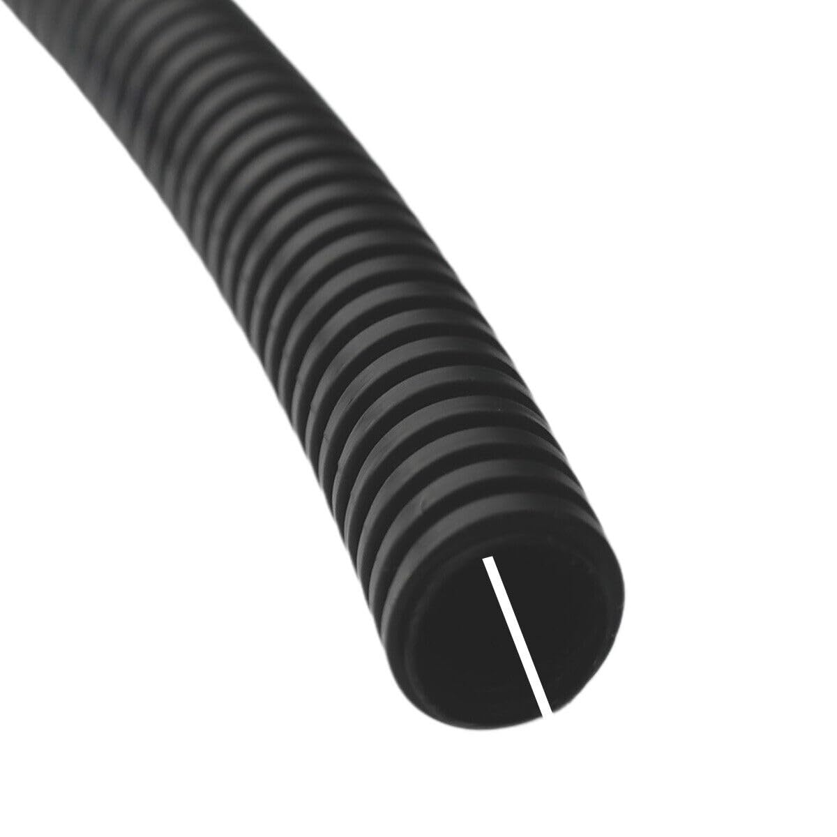 Wellrohr geschlitzt Kabelschutz - 2m bis 50m - Polypropylen - Schutzrohr Marderschutz - UV-beständiges Kabelrohr - Flammwidriger & Unterschlitzter Kabelkanal (25 Meter, Ø 23 mm Innenmaß)