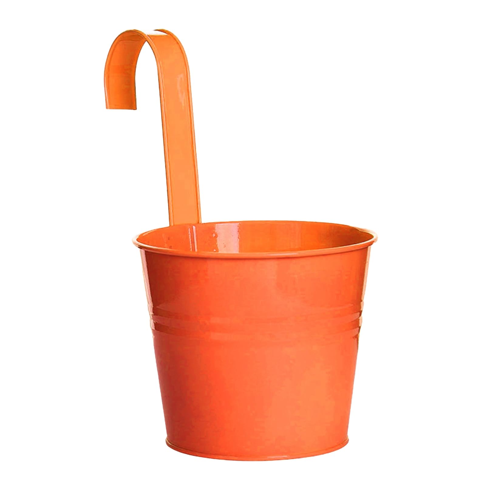ulafbwur Plant Planter Hanging Flower Pot Sturdy Natural Style Iron Exquisite Metal Bucket for Balcony Hanging Flower Pot Garden
