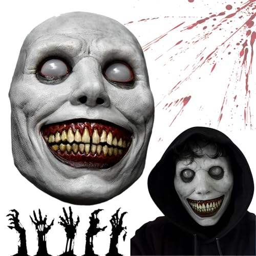 WTZWYFWJ Máscara de terror de Halloween, Creepy Fairytale Horror Masks, máscara de Halloweens, látex máscara de cosplay, sorridente, de terror assustador acessórios de cosplay de Halloween
