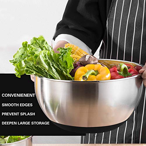 Mixing-Bowls-with-Airtight-Lids-20-piece-Stainless-Steel-Metal-Nesting-Bowls-AIKKIL-Non-Slip-Silicone-Bottom-Size-7-35-25-2015-1067QT-Great-for-Mixing-Baking-Serving-Black