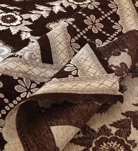 Image of Luxury Velvet Diwan Bedsheet with 5 Cushion Covers and 2 Bolster Covers - Designer Sofa DiwanCover Set for Living Room (Coffee)
