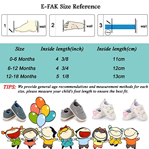Image of E-FAK Baby Shoes Boys Girls Infant Sneakers Non-Slip Rubber Sole Toddler Crib First Walker Shoes