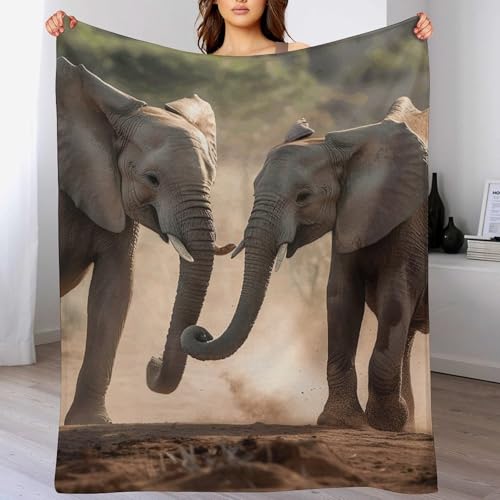 Plaid éléphants microfibre pour soirées cocooning sur canapé - 6