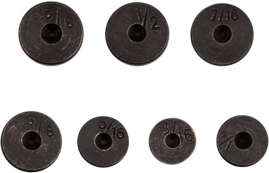 Wostore Double Flare Tool Adapters 7 Pcs 3/16, 1/4, 5/16, 3/8, 7/16, 1/2, 5/8 Inch for Copper Aluminum Magnesium Brass Soft Steel Brake Line, HVAC Automotive Plumbing Tube Flaring Adapters