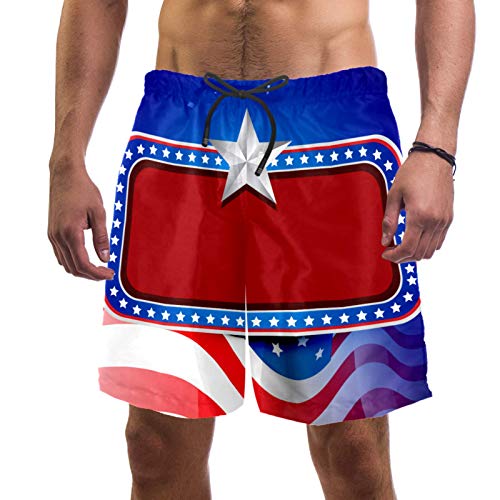 Bañador de playa de estrellas americanas para surf y natación masculina