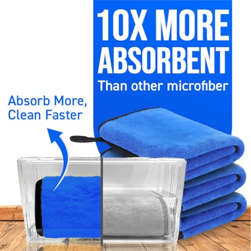 Image of Btag Microfiber Cleaning Cloth, 30x40 cms 600 GSM | Highly Absorbent,Lint and Streak Free, Multi-Purpose Wash Cloth for Kitchen,Car,Window,Stainless Steel,Silverwear(Dark Blue 30x40cms) Pack of 1