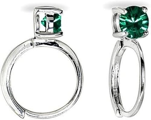 New 5mm Green Small Huggie Hoop Earrings in 925 Silver Made with European Crystals Lightweight, Comfortable, Durable and Shine, Perfect for Gifts