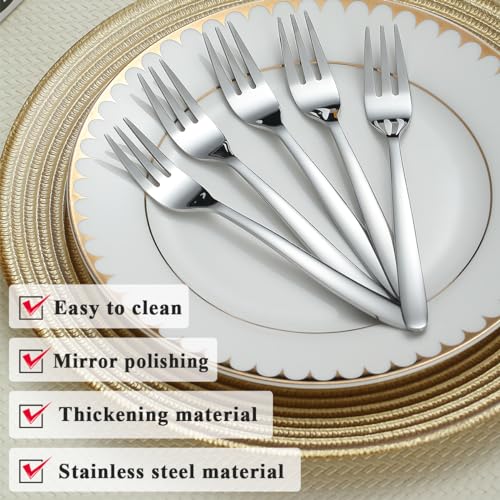Kyraton Dessert Forks 12 Pieces 15.6cm Stainless Steel Cake, Tea, Fruit, Pastry Forks Cutlery Set, Dishwasher Safe - Image 4