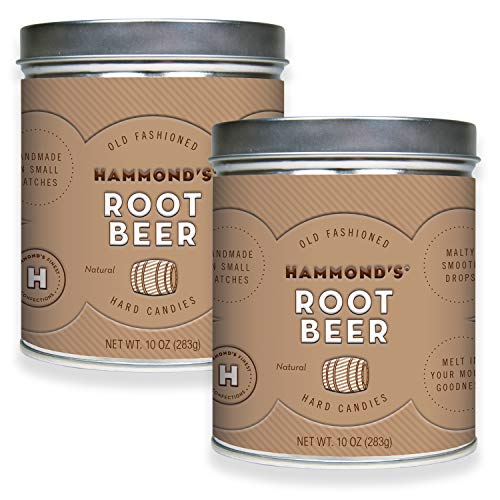 Hammond’s Candies - Old Fashioned Root Beer Pantry Candies - 2-10 Ounce Tins, Natural Root Beer...