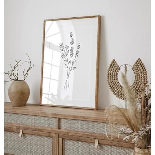 Affiche fleurs sauvages sur toile pour salon scandinave zen