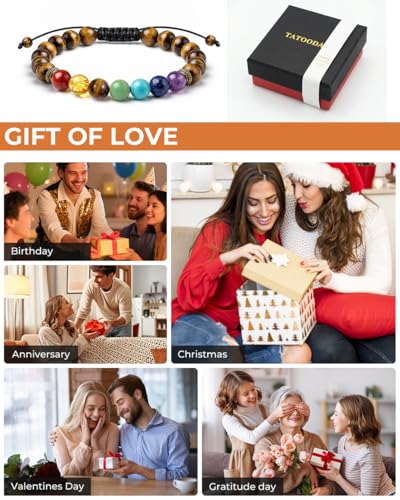 Image of 7 Chakra Bracelet for Men Women, Natural Healing Crystals for Anxiety Gift | 8mm Lava Rock Essential Oil Diffuser with Adjustable Cord, Spiritual Crystals Jewelry Yoga Gift, Energy Balancing, Unisex