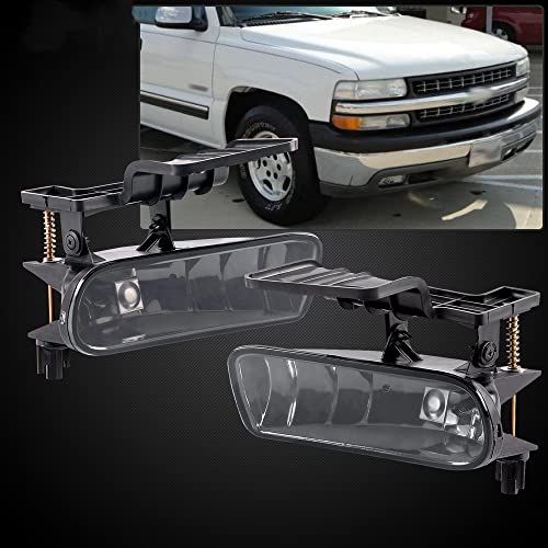 CHEDA Fog Lights Assembly Compatible with 1999 2000 2001 2002 Chevy Silverado, 2000 2001 2002 2003 2004 2005 2006 Suburban Fog Light Lamps Left&Right(Smoky lens)