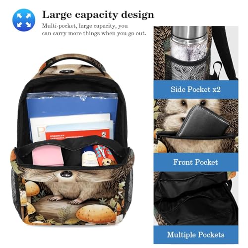 Sac à dos hérisson et trousse multicolore pour étudiants 40cm - 3