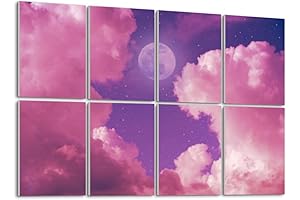 Pink Cloud Galaxy Art Acoustic Panels — Decorative Self-Adhesive Soundproof Wall Panels,...