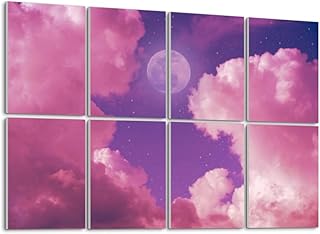 Art Acoustic Panels Self Adhesive Pink galaxy 8 Packs Decorative Soundproof Wall Panels Large Sound Absorbing Panels for Home Office 48"x32"