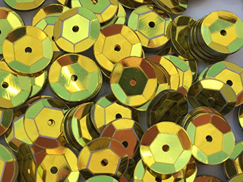 Paillettes 8 mm jaunes mercerie sequin rond à coudre sachet de 800