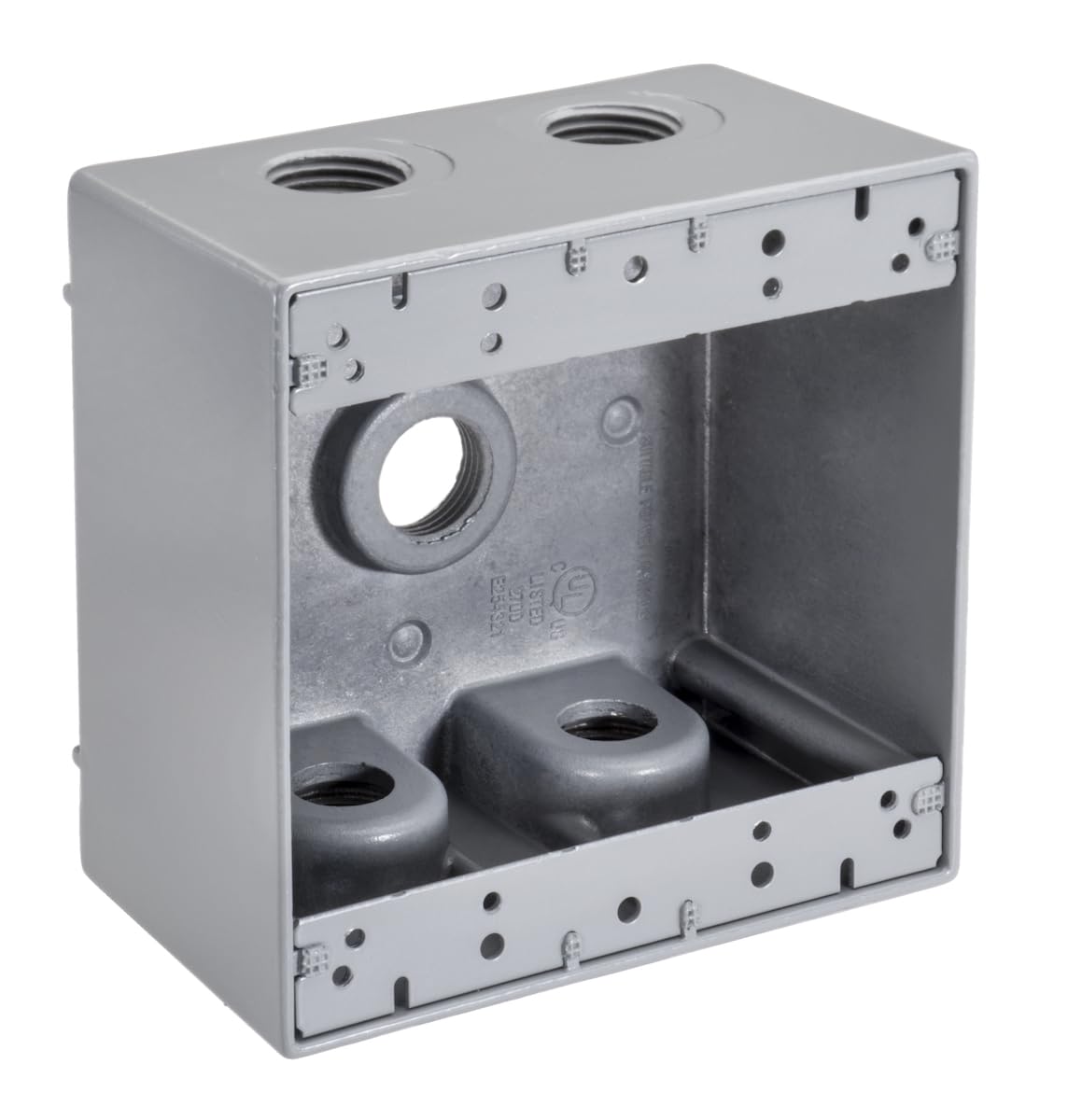 TOPAZ 3/4" Double Gang Weatherproof Boxes 5 Hole | Electrical Box, Gray-image-17