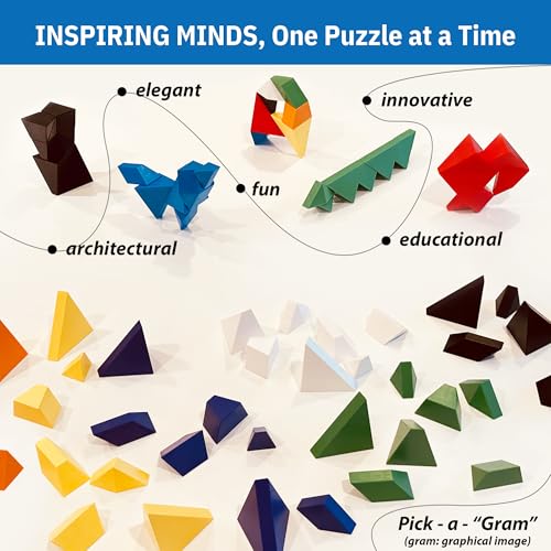 Pickagram 777 Tangrams For Kids Ages 8-12 & Adults 3D Magnetic Tangram Fidget Puzzle: Stem Certified Magnetic Pattern Blocks thumb #6