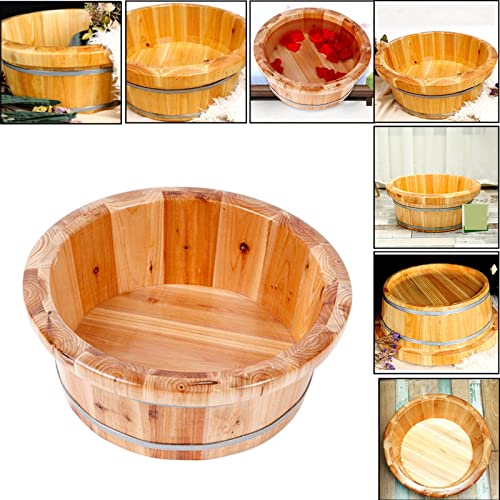 Pie de tina de madera de cedro para spa y masaje miniatura 2
