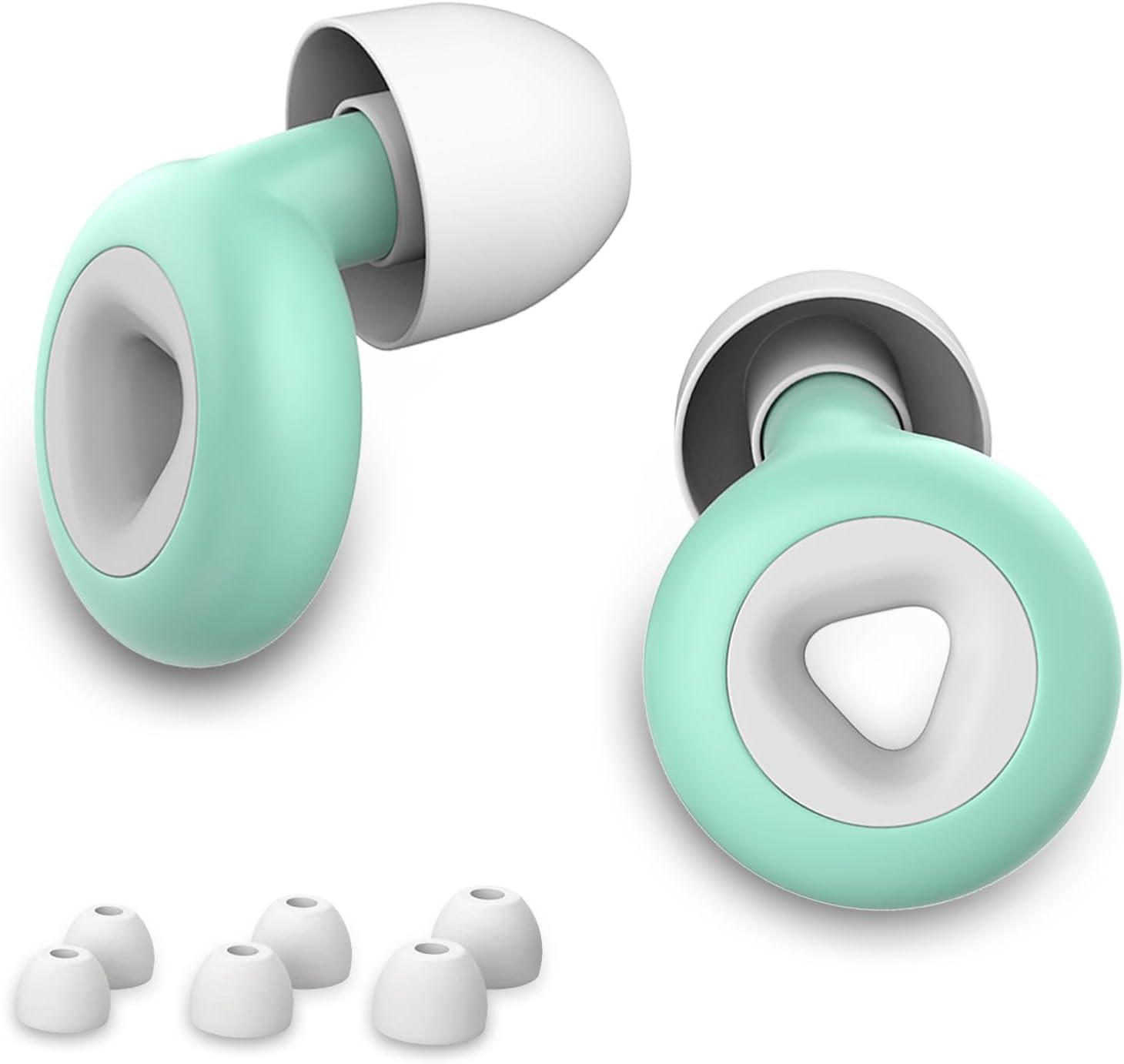Ear Plugs for Sleeping Noise Cancelling – Super Soft, Reusable Hearing Protection in Flexible Silicone, Noise Cancelling Earbuds for Sleep - 6 Ear Tips in S/M/L – 25dB Noise Cancelling Green