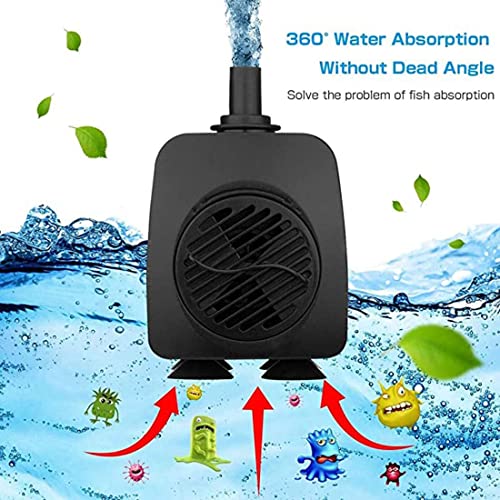 ELECDON 15W 800L/H Submersible Water Pump with 12 Color LED Light for Fountain Pool Garden Pond Fish Tank Aquarium Water Aquarium Pump Outdoor Fountain Pumps Pond Fish Tank,Aquarium