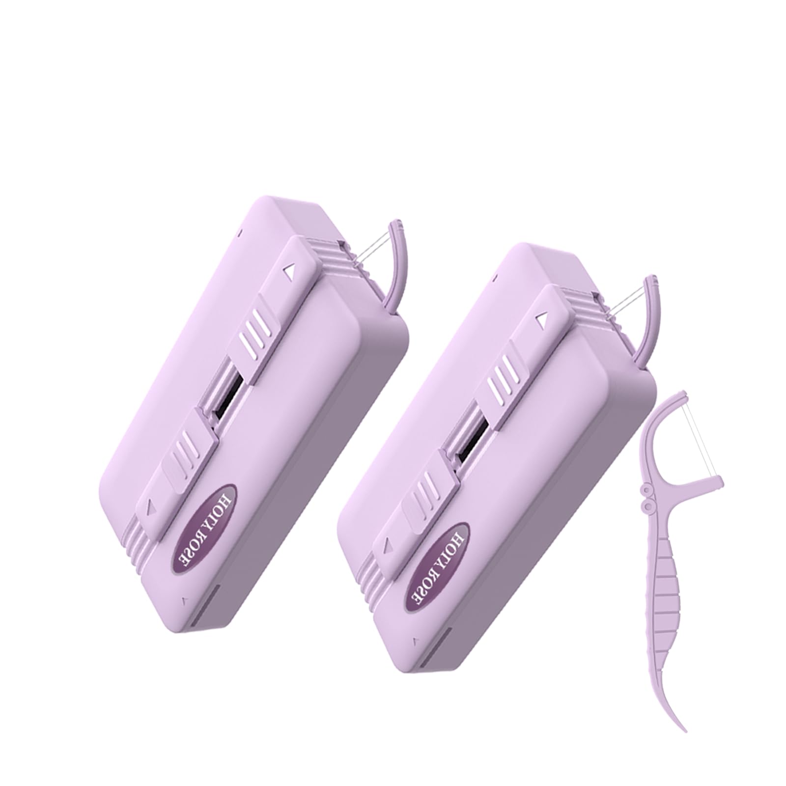 Holy Rose Twin-Line Dental Floss Picks - Portable Flossers Dispenser (2 Boxes) - Mint Flavor Fresh Floss Stick-Dual Action Cleaning,Travel Case is Ultimate Teeth Hygiene Tool.