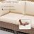 TIMSATIO 7-Piece Outdoor Patio Furniture Set, All-Weather Rattan Sectional Sofa with Thick Cushions, Modular Conversation Set for Poolside Deck Backyard Porch, Coffee Table (Brown Rattan, Khaki)